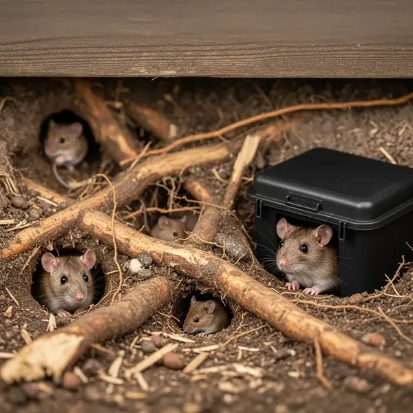 Eliminación de ratas en bodega con técnico control de plagas